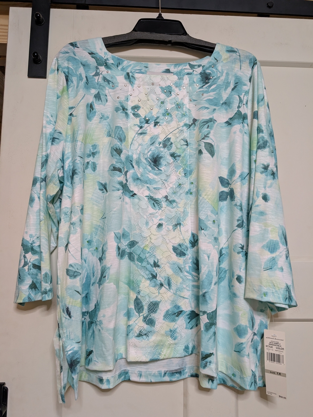 Alfred Dunner Floral Top NWT Size 1X